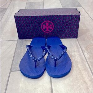 Tory Burch Blue Flip Flops